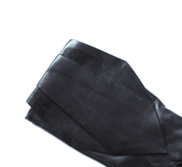 Bonnie 3 - Women's Silk Lined Leather Gloves with Origami Cuff